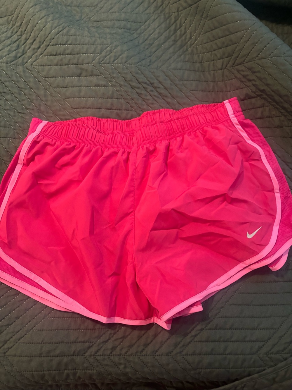 Nike Women's Hot Pink Running Shorts with Light Pink Trim